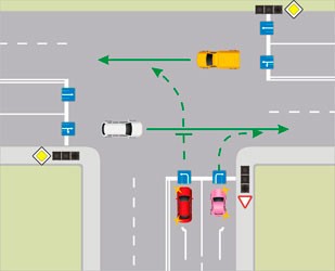 Как проехать Т-образный перекрёсток со светофором