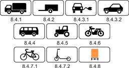 Как выглядят знаки 8.4.1-8.4.8