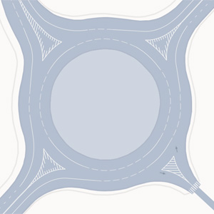 Схема кругового перекрестка